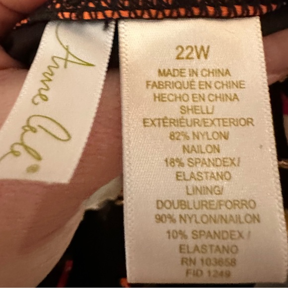 NWT Anne Nicole Black with Floral Prints is n tankini top Woman Size 22W - Picture 2 of 10